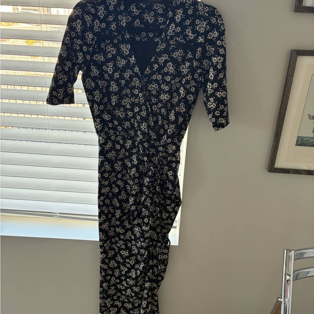Veronica Beard Black and White Floral Dress